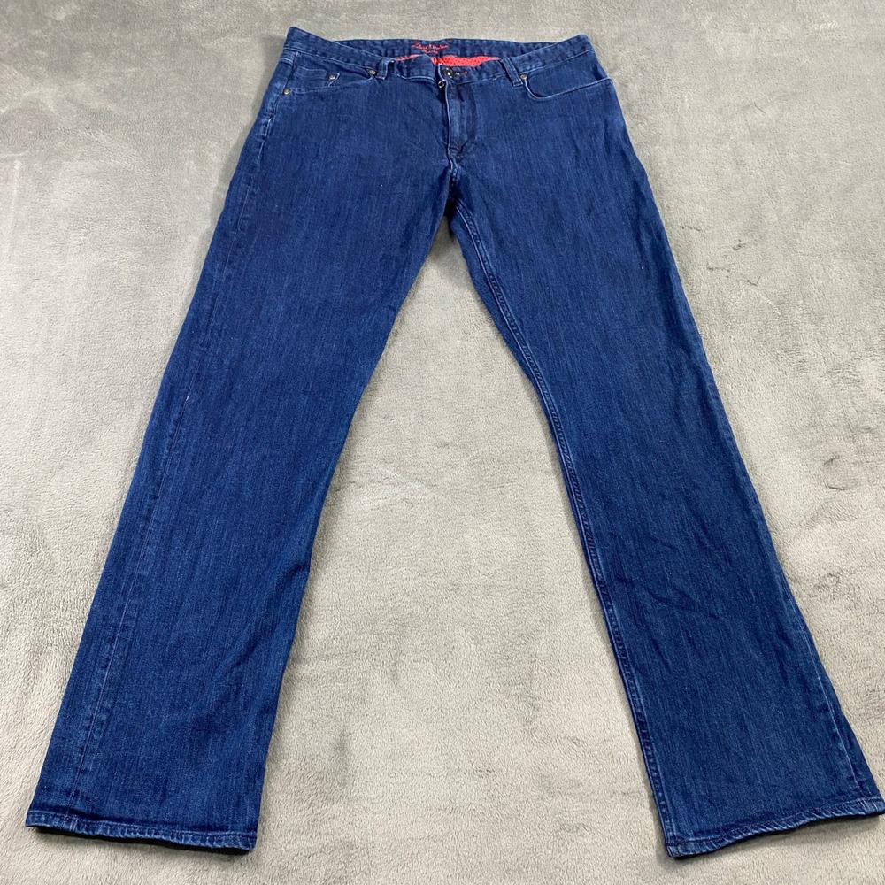 Robert Graham Jeans Men 38 Blue Classic Yates Mad Hatter Italian Fabric Straight